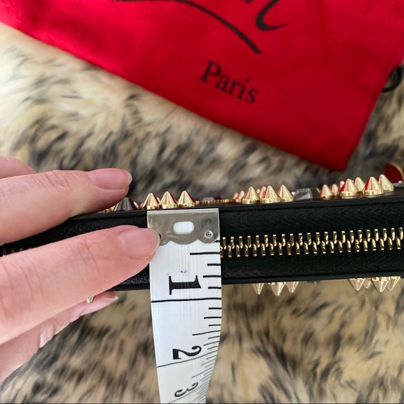 Authentic Christian Louboutin Pannetone Black Leather Multi-metal Spiked Wallet - Picture 14 of 14
